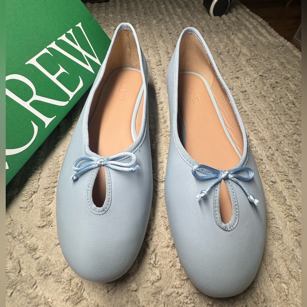 NWT J. Crew “City Blue” Ballet Flats with Andi Keyhole detail - Picture 2 of 12